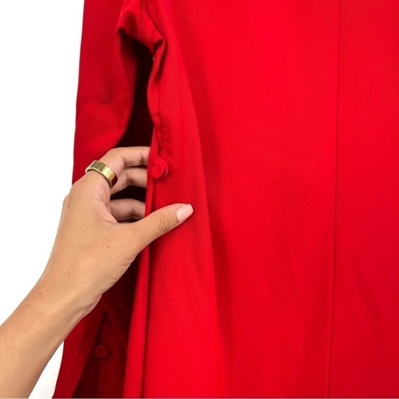 COS The Crow Red new with tags Button Fit mockneck cherry holiday Midi dress NWT - Picture 6 of 9